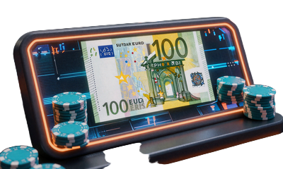 Leuchtendes &euro;100 Cashback-Panel mit t&uuml;rkisen Chips im Betsson Live Casino
