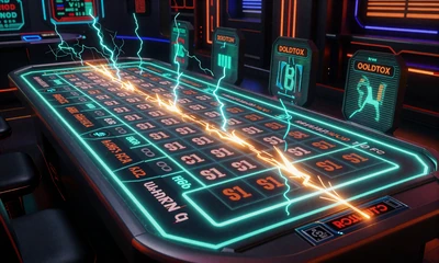 Lightning Roulette Tisch mit Neon-Blitzeffekten im Betsson Live Casino