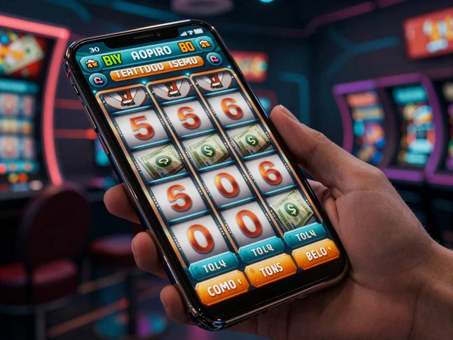Smartphone mit Online Slot im kostenlosen Demo-Modus des Betsson Casinos
