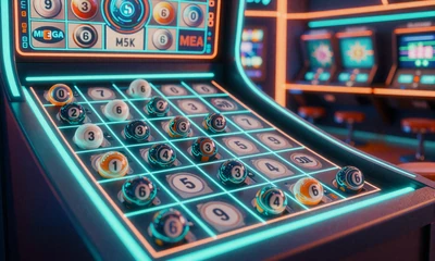 Mega Ball Bingo-Trommel mit leuchtenden Kugeln im Betsson Live Casino online